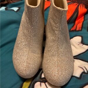 Glitter Ankle Booties - Girls Sparkle Silver